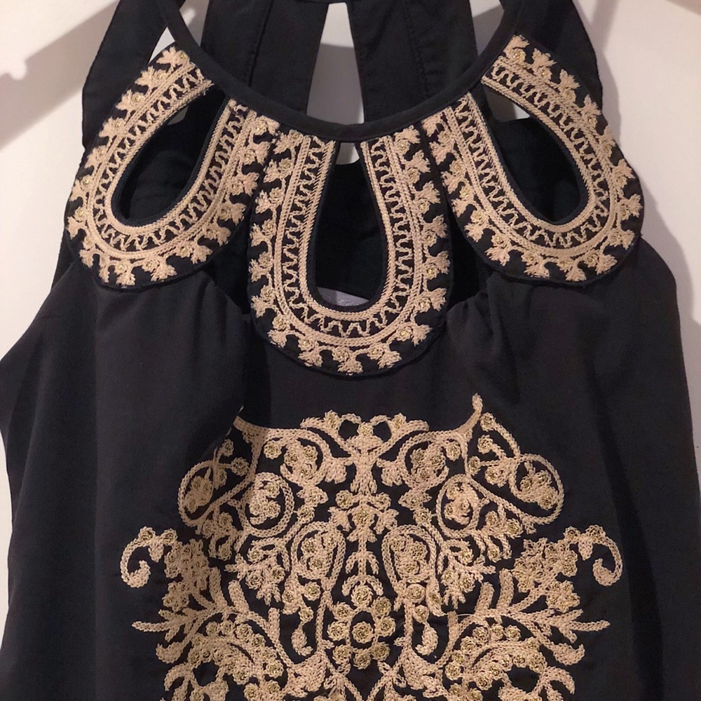 ARYN K Paisley Embroidered Mini Dress
